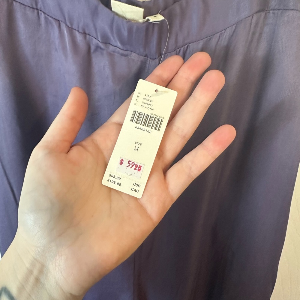 NWT By Anthropologie Purple Silky Culottes Wide Leg PANTS Size Medium - Picture 6 of 10